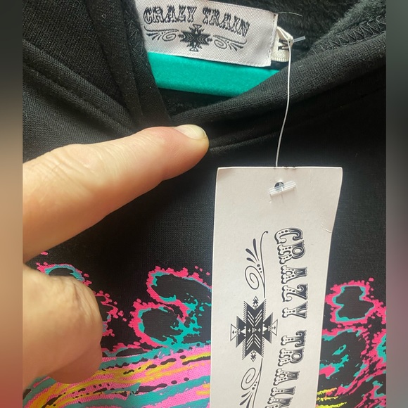 NWT Womans M, lg, XL Crazy Train Native Print Hoodie - Picture 2 of 2